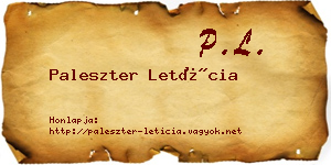 Paleszter Letícia névjegykártya